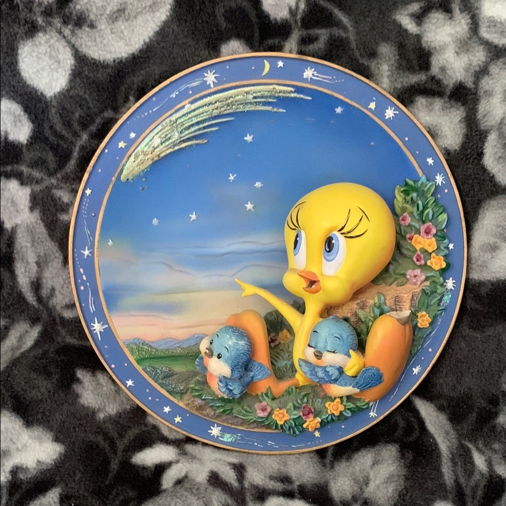 The Bradford Exchange Tweety Mixed Media Plate - Blue and Yellow